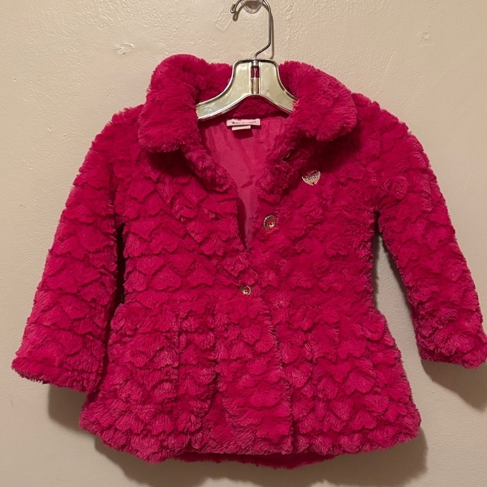Juicy Couture Pink Heart Pattern Puffer Jacket